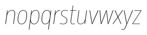 Rleud Narrow Ultra Light Italic Font LOWERCASE