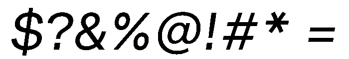 RL Gruezi LightItalic Font OTHER CHARS