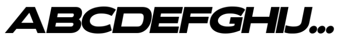 RNDI Anasera Extra Black Ultra Expanded Italic Font UPPERCASE