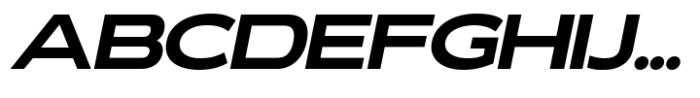RNDI Anasera Extra Bold Ultra Expanded Italic Font UPPERCASE