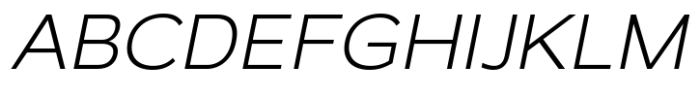 RNDI Anasera Extra Light Expanded Italic Font UPPERCASE