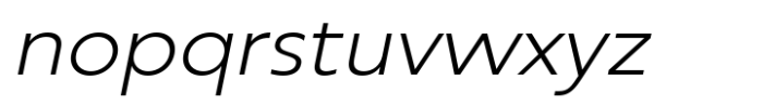 RNDI Anasera Extra Light Expanded Italic Font LOWERCASE