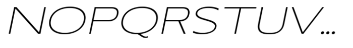 RNDI Anasera Thin Ultra Expanded Italic Font UPPERCASE