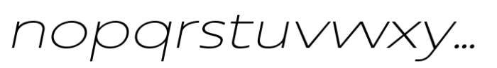 RNDI Anasera Thin Ultra Expanded Italic Font LOWERCASE
