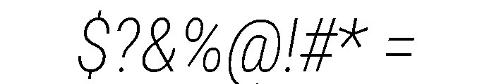 Roboto Condensed ExtraLight Italic Font OTHER CHARS