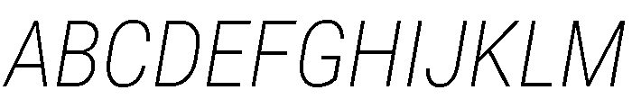 Roboto Condensed ExtraLight Italic Font UPPERCASE