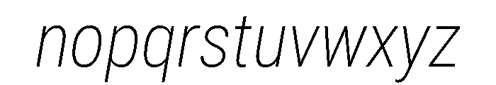 Roboto Condensed ExtraLight Italic Font LOWERCASE