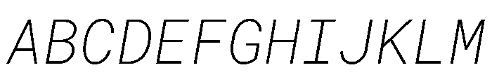 Roboto Mono ExtraLight Italic Font UPPERCASE