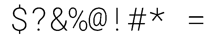 Roboto Mono ExtraLight Font OTHER CHARS