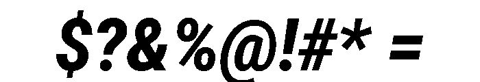 Roboto SemiCondensed ExtraBold Italic Font OTHER CHARS