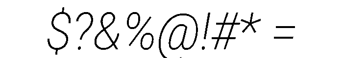 Roboto SemiCondensed ExtraLight Italic Font OTHER CHARS