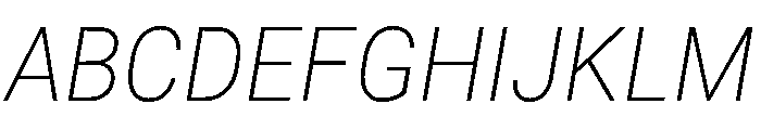 Roboto SemiCondensed ExtraLight Italic Font UPPERCASE