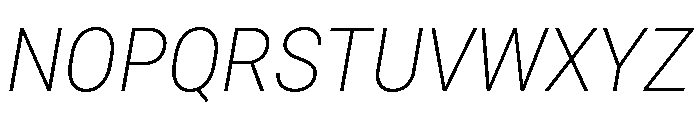 Roboto SemiCondensed ExtraLight Italic Font UPPERCASE