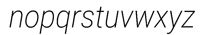 Roboto SemiCondensed ExtraLight Italic Font LOWERCASE