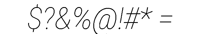 Roboto SemiCondensed Thin Italic Font OTHER CHARS