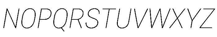 Roboto SemiCondensed Thin Italic Font UPPERCASE