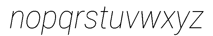 Roboto SemiCondensed Thin Italic Font LOWERCASE