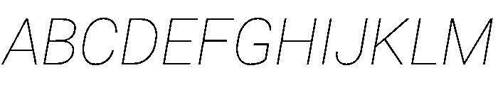 Roboto Semicondensed Extra Light Italic Font UPPERCASE
