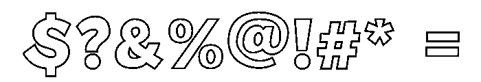 ROUGH BLOCKED Outline Font OTHER CHARS