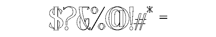 Roave Outline Font OTHER CHARS