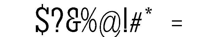 RockRest Light Condensed Font OTHER CHARS