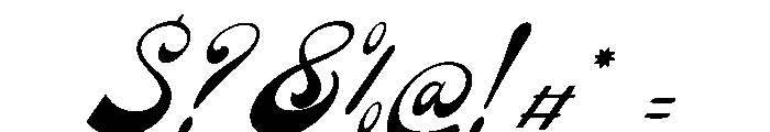 Rolling Rhapsody Italic Font OTHER CHARS