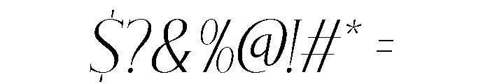 Romane Slant Font OTHER CHARS