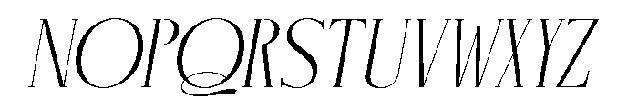 Romane Slant Font UPPERCASE