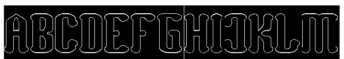 Romantic Club-Hollow-Inverse Font UPPERCASE