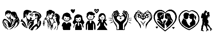 Romantic Couple Set Font OTHER CHARS