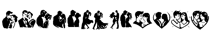 Romantic Couple Set Font LOWERCASE