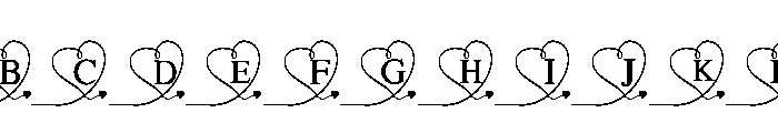 Romantic Heart Line Font UPPERCASE