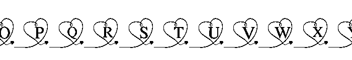Romantic Heart Line Font UPPERCASE