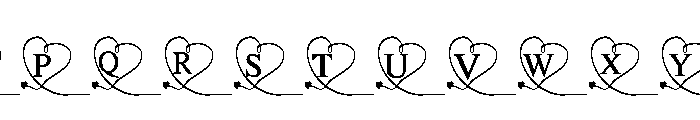 Romantic Heart Line Font LOWERCASE
