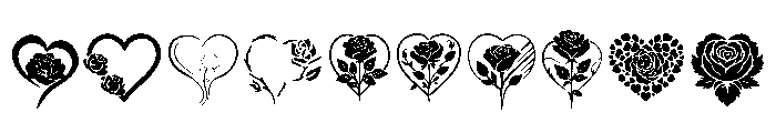 Romantic Rose Hearts Font OTHER CHARS