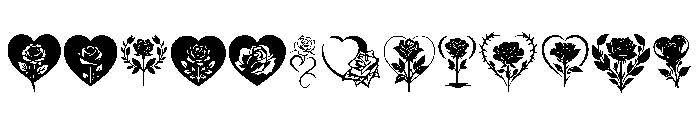 Romantic Rose Hearts Font LOWERCASE