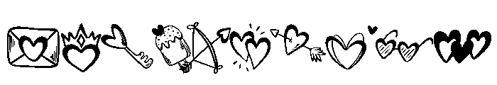 Romantic valentine doodle Font OTHER CHARS