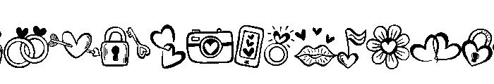 Romantic valentine doodle Font UPPERCASE