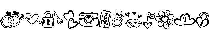 Romantic valentine doodle FONT