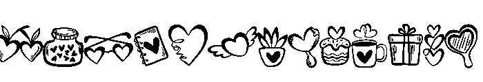 Romantic valentine doodle Font LOWERCASE