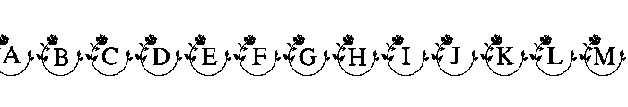 Rose Floral Monogram Font UPPERCASE