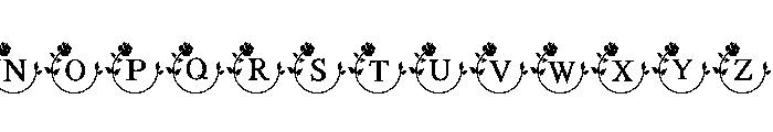 Rose Floral Monogram Font UPPERCASE