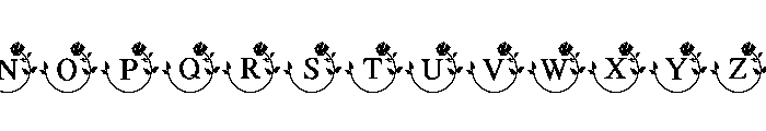 Rose Floral Monogram Font LOWERCASE