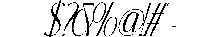 Rosean Monarch Italic Font OTHER CHARS