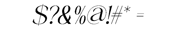 Rosery Italic Font OTHER CHARS