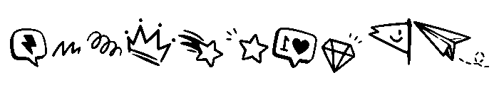 Rough Valley Doodle sticker Font OTHER CHARS