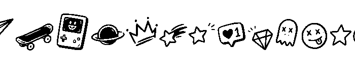 Rough Valley Doodle sticker FONT
