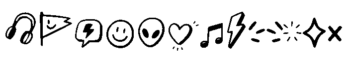 Rough Valley Doodle sticker Font LOWERCASE