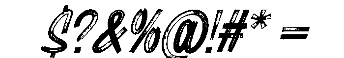 Rougher Oblique Font OTHER CHARS