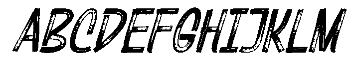 Rougher Oblique Font UPPERCASE